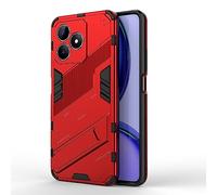 SEAHAI Coque pour Realme Note 50 / Realme C53 / Realme C51, Double Couche Renforcée Défense TPU Silicone Antichoc Armure Protection Housse, Étui avec Bracket et Support - Rouge