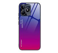 SEAHAI Coque pour Realme Note 50 / Realme C53 / Realme C51, Ultra Mince Silicone TPU Souple Bumper Étui Arrière Mode Dégradé de Couleur en Verre Trempé Housse Antichoc Case, Violet Coloré
