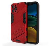 SEAHAI Coque pour Realme Note 60, Double Couche Renforcée Défense TPU Silicone Antichoc Armure Protection Housse, Étui avec Bracket et Support - Rouge