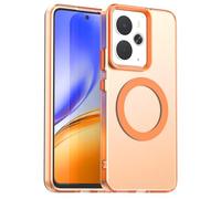 SEAHAI Coque pour Realme P3 5G/Realme 14 5G/Realme 14T 5G avec Magnétique D'adsorption Fonction, Très Mince Givré Translucide Dur PC Housse Silicone TPU Bumper Antichoc Étui Case, Orange