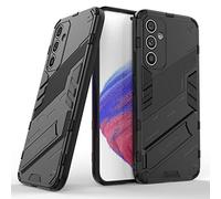 SEAHAI Coque pour Samsung Galaxy A14 4G, Double Couche Renforcée Défense TPU Silicone Antichoc Armure Protection Housse, Étui avec Bracket et Support - Noir
