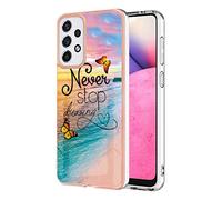 SEAHAI Coque pour Samsung Galaxy A33 5G, Ultra Mince Élégant en Silicone Souple Motifs Colorés Coque Brillante Antichoc, TPU Gel Etui Résistant pour Samsung Galaxy A33 5G - Papillon rêve