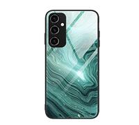 SEAHAI Coque pour Samsung Galaxy A34 5G, Ultra Mince Silicone TPU Souple Bumper Étui Élégant Marbre Brillante en Verre Trempé Housse Antichoc Case, Planète Verte