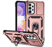 SEAHAI Coque pour Samsung Galaxy M13 4G, [Protection de la Caméra] Etui avec 360 Degrés Rotation Bague, Renforcée Bumper TPU + PC Silicone Antichoc Armure Housse - Or Rose