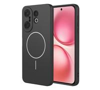 SEAHAI Coque pour Vivo X200 FE 5G avec Magnétique D'adsorption Fonctio, Très Mince Silicone Liquide Gel Souple Étui, Élégant Matte TPU Bumper Antichoc Housse - Noir