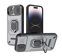 SEAHAI Coque pour Vivo X300 Pro, Très Mince Renforcée Bumper TPU + Dur PC Silicone Antichoc Armure Housse, Étui avec Protection de la Caméra et Rotation Bague Soutien - Gris