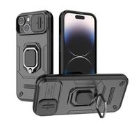 SEAHAI Coque pour Vivo X300 Pro, Très Mince Renforcée Bumper TPU + Dur PC Silicone Antichoc Armure Housse, Étui avec Protection de la Caméra et Rotation Bague Soutien - Noir