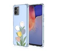 SEAHAI Coque pour Vivo Y01, Ultra Mince Élégant en Silicone Souple Motifs Colorés Housse Brillante Antichoc, Transparent TPU Gel Étui - Tulipe