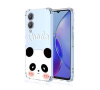 SEAHAI Coque pour Vivo Y17s, Ultra Mince Élégant en Silicone Souple Fleurs Colorés Housse Brillante Antichoc, Transparent TPU Gel Étui - Panda