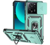 SEAHAI Coque pour Xiaomi 13T 5G / Xiaomi 13T Pro 5G, [Protection de la Caméra] Etui avec 360 Degrés Rotation Bague, Renforcée Bumper TPU + PC Silicone Antichoc Armure Housse - Vert