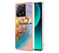 SEAHAI Coque pour Xiaomi 13T 5G / Xiaomi 13T Pro 5G, Ultra Mince Élégant en Silicone Souple Motifs Colorés Coque Brillante Antichoc, TPU Gel Etui Résistant - Papillon rêve