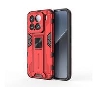 SEAHAI Coque pour Xiaomi 15 5G, Double Couche Renforcée Défense TPU Silicone Antichoc Armure Protection Étui, Housse avec Bracket et Support - Rouge