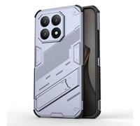 SEAHAI Coque pour Xiaomi 15T 5G, Double Couche Renforcée Défense TPU Silicone Antichoc Armure Protection Housse, Étui avec Bracket et Support - Gris