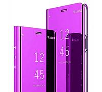 SEAHAI Coque pour Xiaomi Poco M5 / Xiaomi Poco M4 5G, Élégant Mirror Smart View Standing Flip Etanche Ultra Mince Antichoc Anti-Rayures Coque Etui Housse - Violet