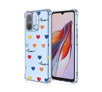 SEAHAI Coque pour Xiaomi Redmi 12C / Xiaomi Redmi 11A, Ultra Mince Élégant en Silicone Souple Fleurs Colorés Housse Brillante Antichoc, Transparent TPU Gel Étui - Aimer