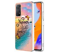 SEAHAI Coque pour Xiaomi Redmi Note 11 Pro 5G/4G, Ultra Mince Élégant en Silicone Souple Motifs Colorés Coque Brillante Antichoc, TPU Gel Etui Résistant - Papillon rêve