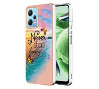 SEAHAI Coque pour Xiaomi Redmi Note 12 Pro 5G, Ultra Mince Élégant en Silicone Souple Motifs Colorés Coque Brillante Antichoc, TPU Gel Etui Résistant - Papillon rêve