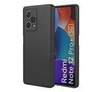 SEAHAI Coque pour Xiaomi Redmi Note 12 Pro+ Plus 5G, Très Mince Housse Silicone Liquide Gel Souple Étui avec Antichoc Conception D'airbag, Élégant Finition Matte TPU Bumper Étui - Noir