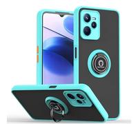 SEAHAI Coque pour ZTE Blade A35e, Givré Translucide Dur PC Housse Silicone TPU Bumper Très Mince Antichoc Étui Case avec 360 Degrés Rotation Bague, Bleu Ciel