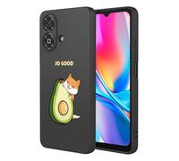 SEAHAI Coque pour ZTE Blade A35e, Très Mince Silicone Liquide Gel Souple Housse avec Modèle Animal de Fleurs Mignonnes, Élégant Matte TPU Bumper Antichoc Étui - Noir S06