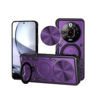 SEAHAI Coque pour ZTE Nubia Focus Pro 5G, Style Cool PC + TPU Silicone Antichoc Armure Housse, Étui avec Métal Rotation Magnétique Support y Protection de la Caméra - Violet foncé