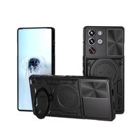 SEAHAI Coque pour ZTE Nubia RedMagic 10 Pro, Style Cool PC + TPU Silicone Antichoc Armure Housse, Étui avec Métal Rotation Magnétique Support y Protection de la Caméra - Noir