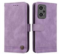 SEAHAI Cuir Coque pour Realme GT Neo 3T 5G/Realme GT 2 5G/Realme GT Neo 2, Très Mince Étui Portefeuille [Blocage RFID] [Fentes pour Cartes] Antichoc PU/TPU Housse Protection Flip Case - Violet