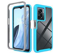 SEAHAI Transparente Coque pour Oppo A57s / Oppo A57 4G, Étui Rigide PC/Cadre Anti-Chute/Souple TPU Housse Gel Silicone Case Antichoc Antipoussière Cover - Bleu Clair