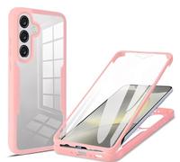 SEAHAI Transparente Coque pour Vivo X300 5G, avec L'écran Intégré Étui, 360 ° Complète Protection Rigide PC + TPU Bumper Silicone Militaire Antichoc Housse - Rose