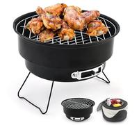 Seahelms Barbecue Portable Mini Barbecue Pliable Barbecue à Charbon avec Sac Isolé pour Camping,Pique-nique, Jardin, Terrasse, Voyage-26×26×18cm
