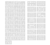 Seahelms Lot de 45 Pochoir Lettre Alphabet - Letter Stencils Réutilisable en Plastique,Alphabet et Chiffre Majuscule Minuscule pour art,dessin,peinture sur bois,lettres