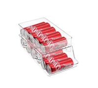 Seahelms Porte Boisson Frigo 2 Etages Roulantes Rangement Canette Frigo Distributeur de Canette pour Frigo Organisateur de Frigo pour 9 Canettes 330ml/11oz Boisson, Bouteille D’Eau, Soda, BièRe