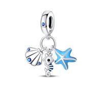 Seahorse - Ensemble de trois pièces pendentif, breloque de bracelet en perles, convient aux bracelets de 3 mm à 4,5 mm