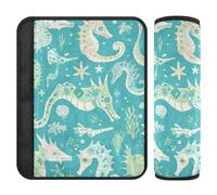Seahorse Lot de 2 coussinets d'épaule pour sangles de siège de voiture, protègent votre cou et vos épaules, coussinets de ceinture de sécurité pour camion, avion, la plupart des voitures, 25,4 x 19,6