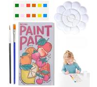 SEAHUI Mini bloc de peinture, livre de peinture aquarelle de poche avec 2 pinceaux et palette, ensemble de peinture de voyage portable pour enfants et adultes fournitures de dessin