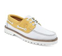 Seajure Chaussures Bateau pour Femme Quirimbas en Cuir Jaune et Blanc (Numeric_37)