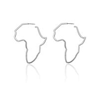 Seakuur Boucles d'oreilles pendantes en forme de carte africaine en acier inoxydable plaqué or pour femme, Acier inoxydable