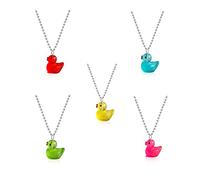 Seakuur Lot de 5 paires de boucles d'oreilles pendantes en forme de canard, boucles d'oreilles pendantes amusantes en résine motif petit canard indien, esthétique, créatif, personnalisé, bijoux