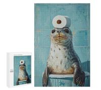 Seal Balancing Toilet Paper Roll-1 Puzzle 1000 Pièces Educa Jouet en Bois Cadeau Unique Décoration Intérieure Jeu Éducatif Challenge Toy Adultes Et Enfants À Partir De 14 Ans 1000 PCS