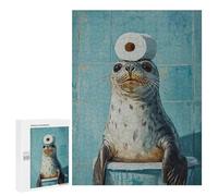 Seal Balancing Toilet Paper Roll-1 Puzzle 1000 Pièces Educa Jouet en Bois Cadeau Unique Décoration Intérieure Jeu Éducatif Challenge Toy Adultes Et Enfants À Partir De 14 Ans 500 PCS