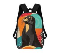 Seal Pop Art Playful Seal Illustration Vibrant Seal Pop Art Design Sac À Dos, Cartable Imprimé En 3D, Sac À Goûter, Sac À Dos De Voyage, Sac À Dos Entre Amis, Sac À Dos Scolaire Pour Filles Et Garço
