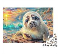 Seal Pup par mer Puzzle De 1000 Pièces Puzzle hautement jouable Parfait pour Le Lien Familial, Adultes Et Enfants 70x50cm/1000pcs
