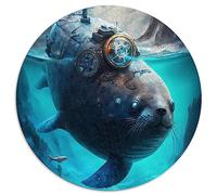 Seal Supernatural 1000 Puzzles pour Adultes Puzzle Rond | Planche recyclée Premium Puzzles 26,5x26,5 Pouces