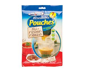 Sealapack Sap1051A Lot de 7 pochettes refermables polyvalentes pour réfrigérateur ou congélateur Taille M
