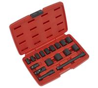 Sealey 1cmD Métrique Douille Impact Set 17pc Hexagonal Simple Longueur Standard