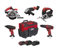 Sealey 5 X 20V SV20 Séries sans Fil 5 Outil Kit Combo 2 Piles CP20VCOMBO13