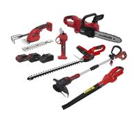 Sealey 6 X 20V SV20 Séries Jardin Maintenance Kit Combo - 2 Piles CP20VCOMBO