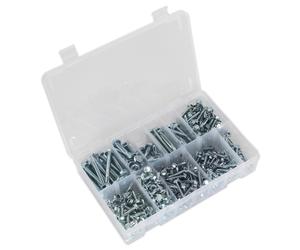 Sealey Ab061Sdh Self Drilling Screw Assortment 410Pc Hex Head Zinc Din 7504K