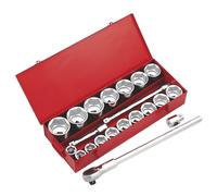 Sealey Ak261 Socket Set 22Pc 1Sq Drive 6Pt Walldrive Metric