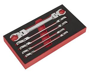 Sealey AK2652 Lot de 5 clés à écrou évasé à tête flexible